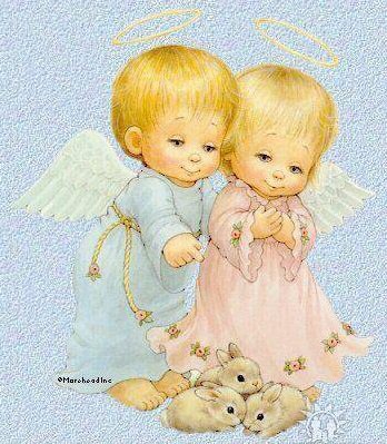 Ангелочки с кроликами - ангелочки - оригинал