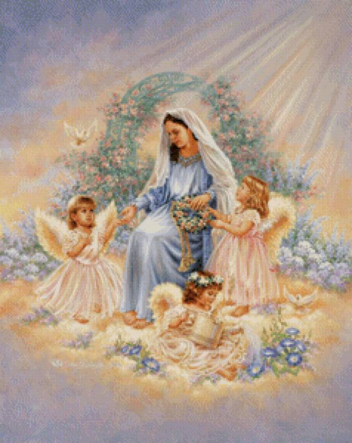 Дева Мария и ангелочки - ангелочки - предпросмотр