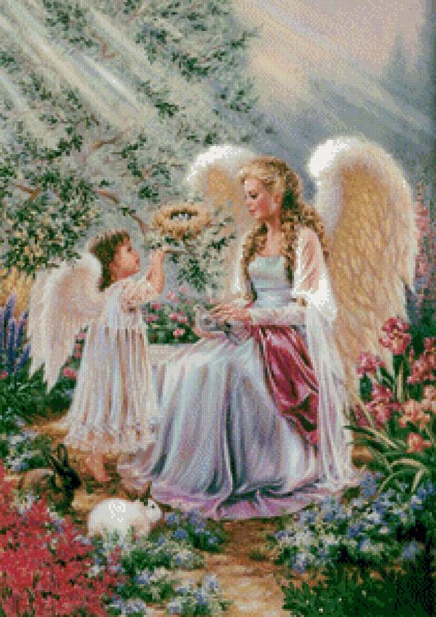 Ангелы в саду - ангелочки - предпросмотр