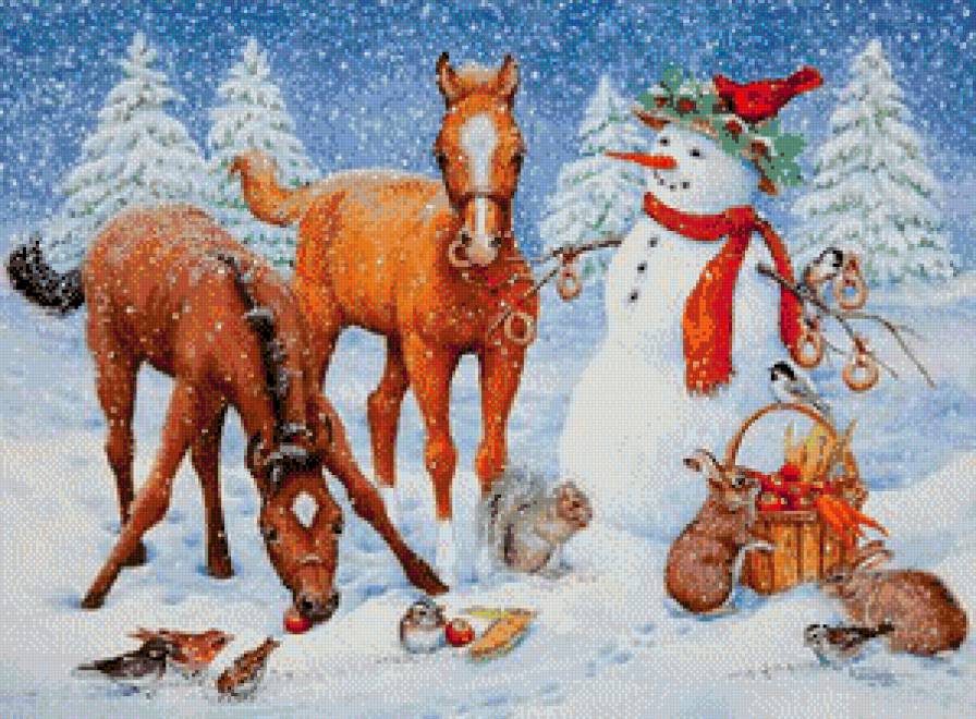 веселая компания - рождество - предпросмотр