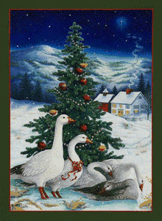 Рождество - снег, елка - предпросмотр