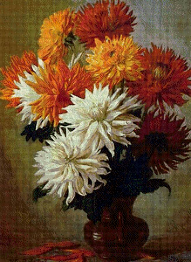 Солнечные астры. - натюрморт, цветы, астры, кувшин - предпросмотр