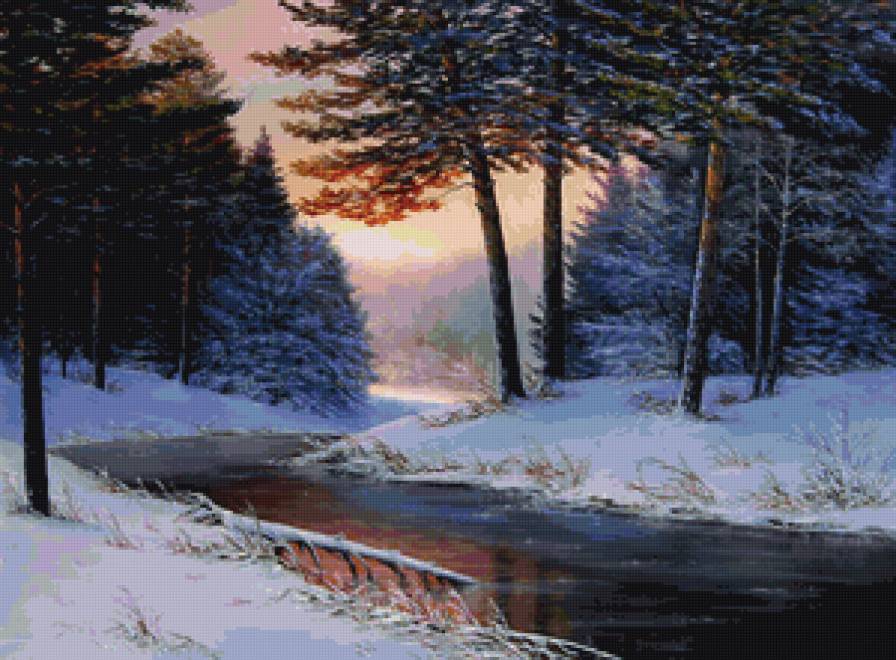 Зимний пейзаж - природа, пейзаж - предпросмотр