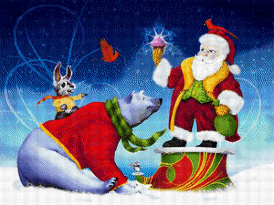 Новый год - дед мороз, снег - предпросмотр