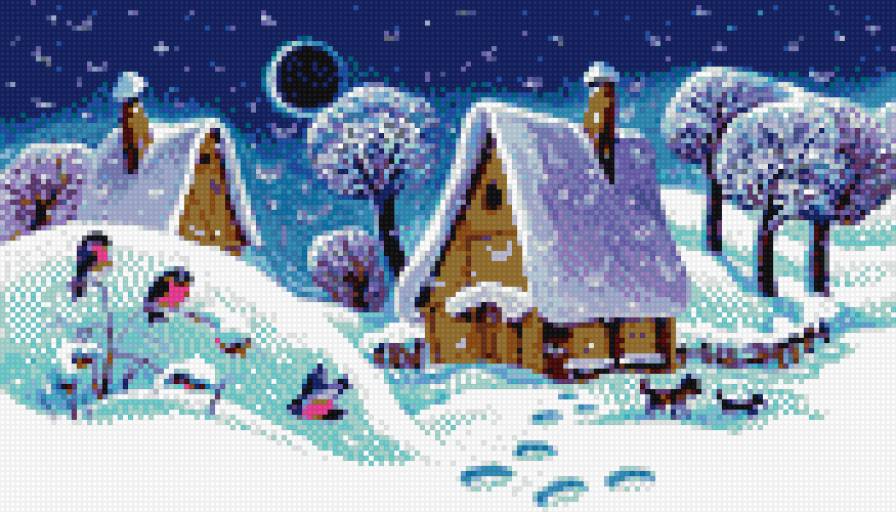 Домик - снег зима домик - предпросмотр