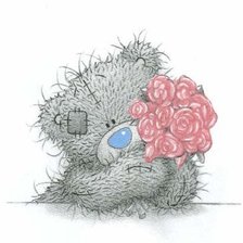 Схема вышивки «Мишка с розами»