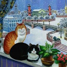 Схема вышивки «за окном-зима»