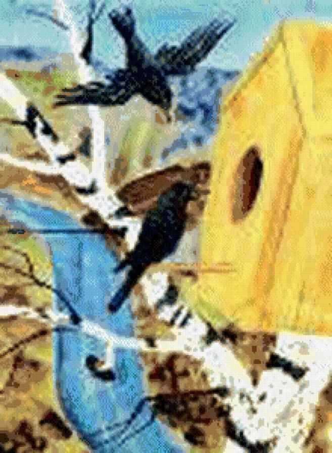 Скворцы прилетели - скворцы, природа, птицы, весна - предпросмотр