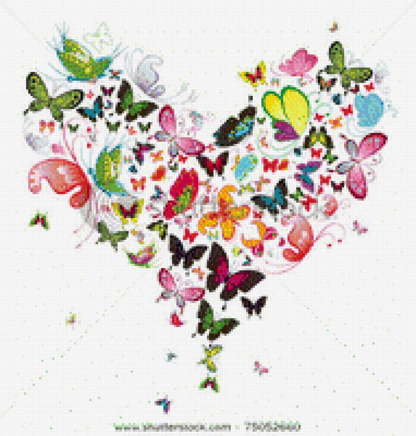 Сердце из бабочек - бабочки, сердце - предпросмотр