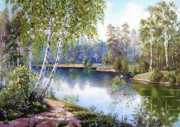 Речка в лесу - пейзаж, лес, река, лето - оригинал