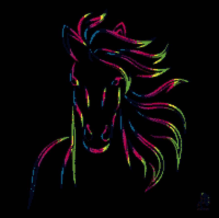 Лошадь - лошадь, силуэт - предпросмотр