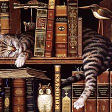 Схема вышивки «даже коты любят читать»