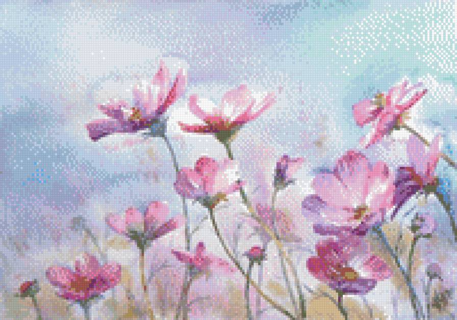 Акварельные цветы - акварель, цветы - предпросмотр