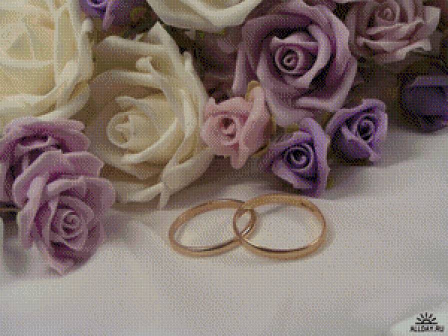 кольца - кольца, цветы, бракосочетание, свадьба - предпросмотр