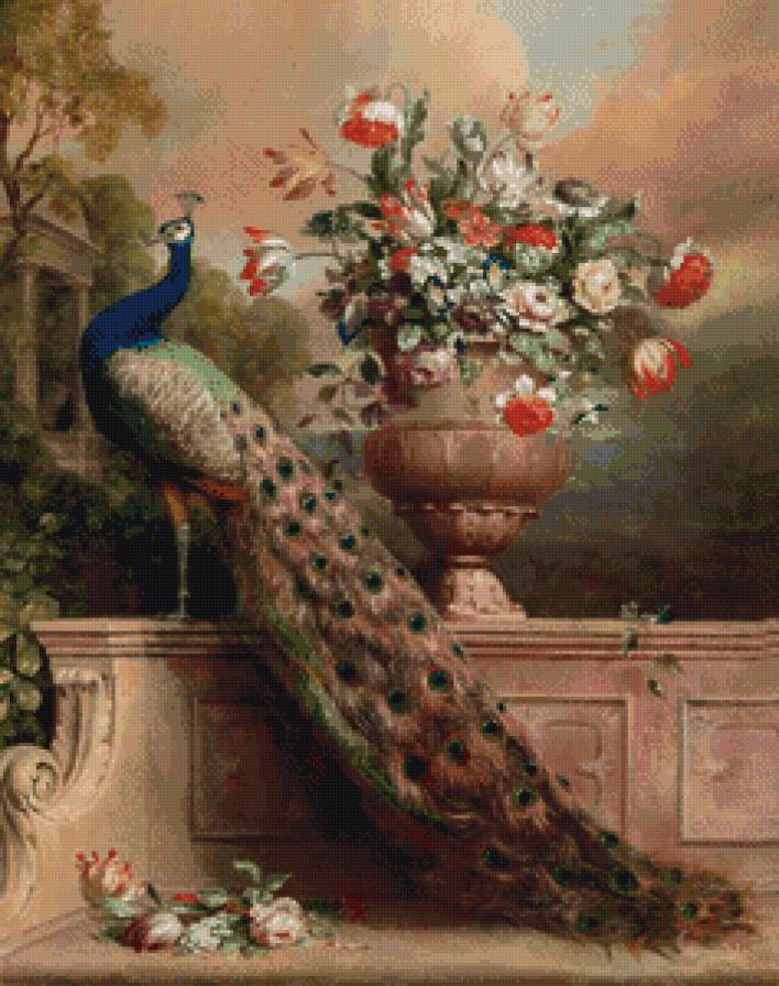 Павлин и ваза - павлин, мавлин - предпросмотр