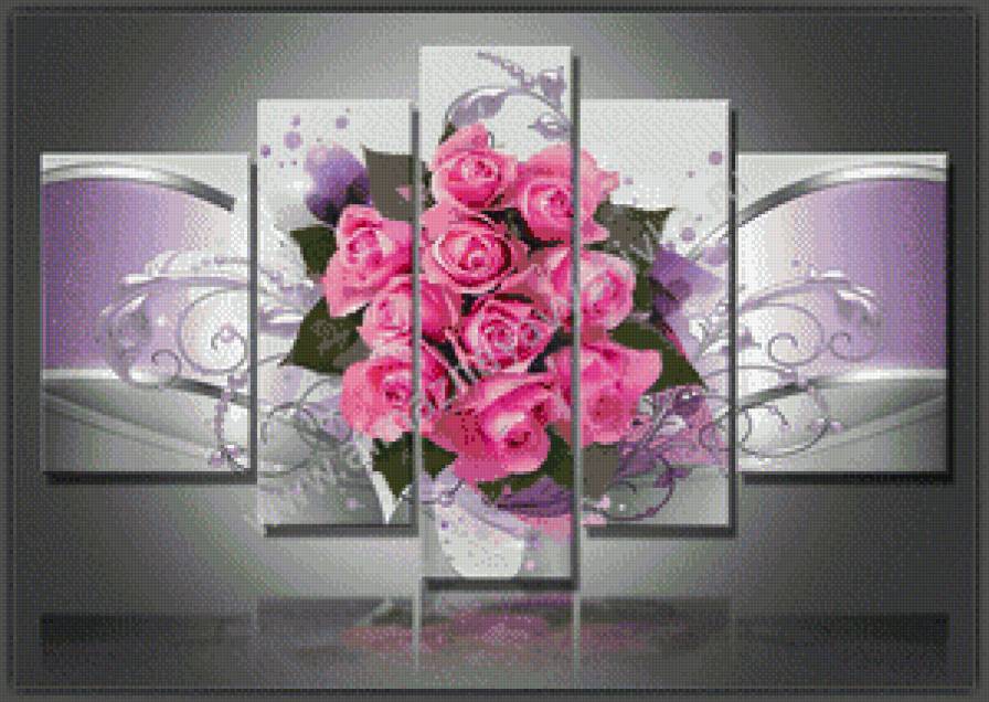 букет роз-триптих - предпросмотр