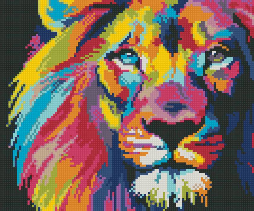 радужный лев - цветной, лев, радужный, животные - предпросмотр