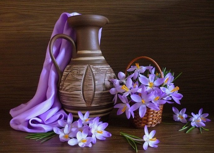 Натюрморт - натюрморт, крокусы, дмс - оригинал