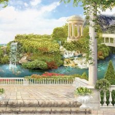 Схема вышивки «южный пейзаж1»