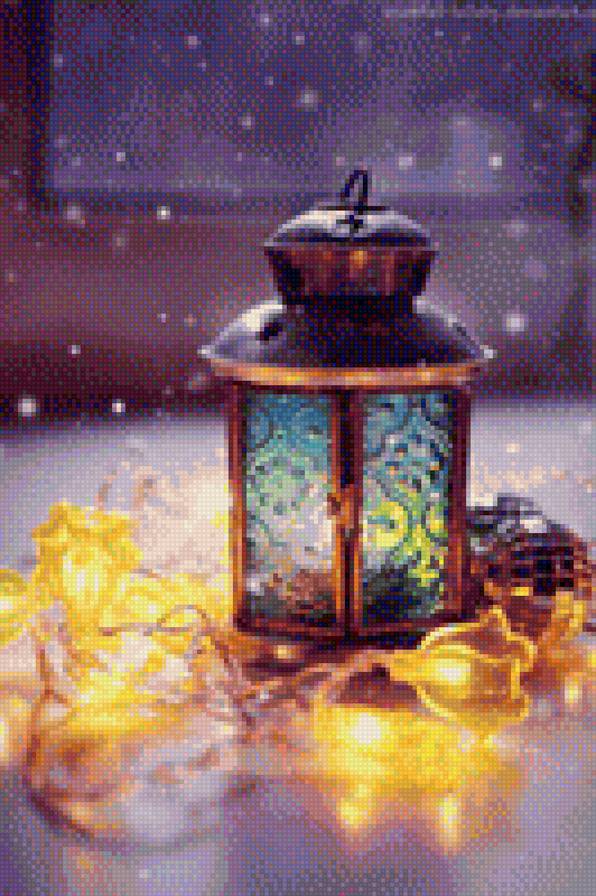 фонарь на рождество - фонарь, волшебство рождество - предпросмотр