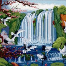 Схема вышивки «журавли»