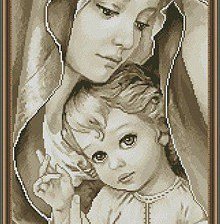 Оригинал схемы вышивки «Мать и дитя» (№1110427)