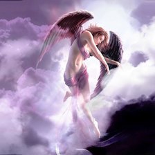 Оригинал схемы вышивки «ангел в небе» (№1110618)