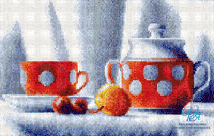 Чай - чашка, чай, чайник - предпросмотр