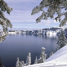 Схема вышивки «Зимнее озеро»