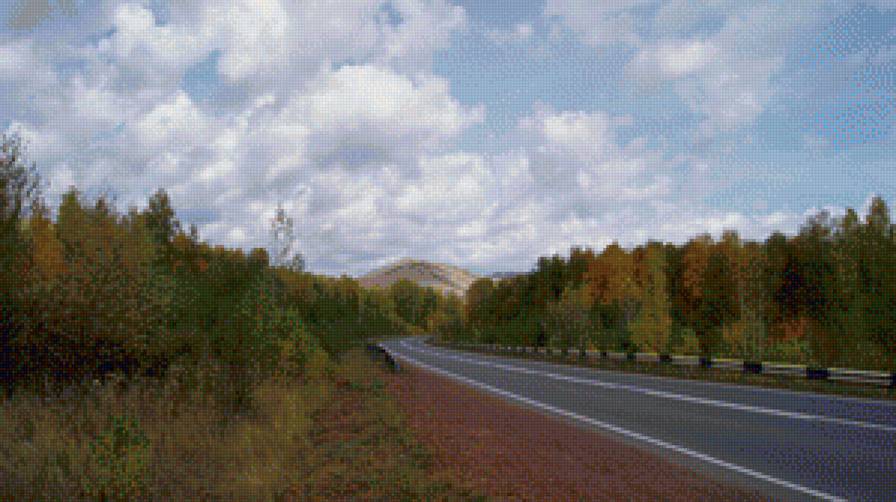 дорога - осень, горы, дорога, лес - предпросмотр