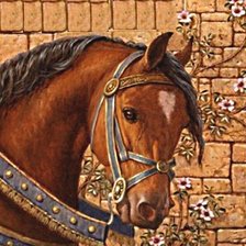 Оригинал схемы вышивки «Портрет рыжего коня.» (№1111741)