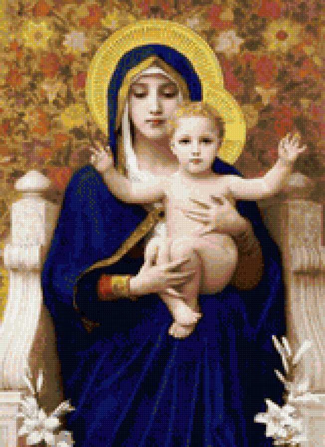 мадонна с младенцем в лилиях 1 - религия, мадонна, младенец - предпросмотр