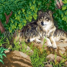 Схема вышивки «волки»