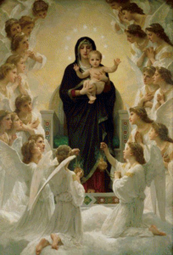 дева Мария с ангелами - религия - предпросмотр