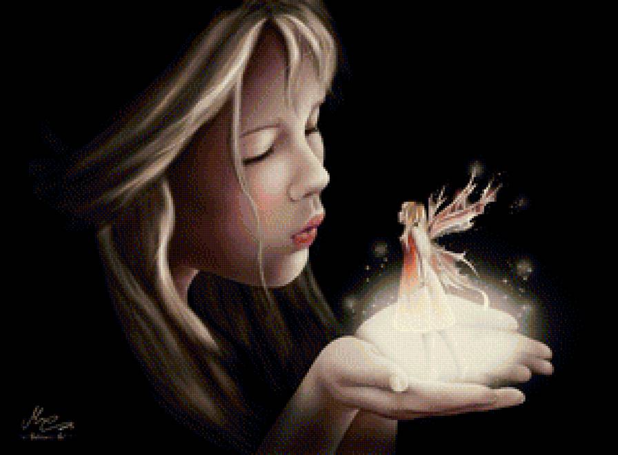 девушка - на черном, девушка, портрет - предпросмотр