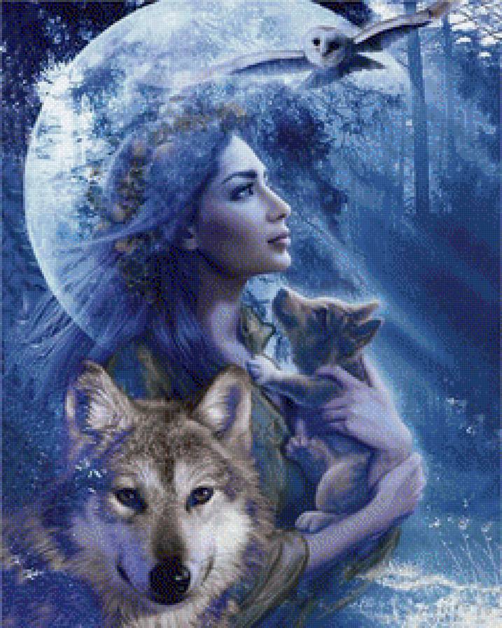 мать волков - волки, девушка - предпросмотр