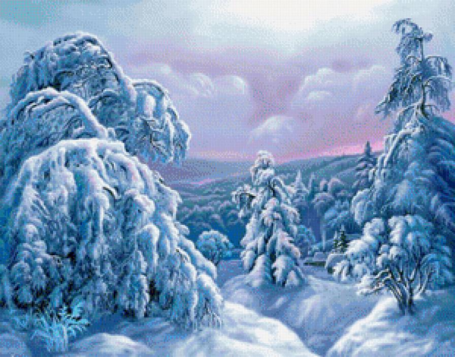 Зима в лесу - снег - предпросмотр