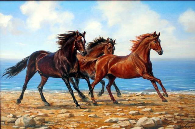 Ветер в гривах - лошади, животные - оригинал