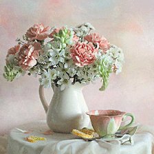 Схема вышивки «розовый чай»