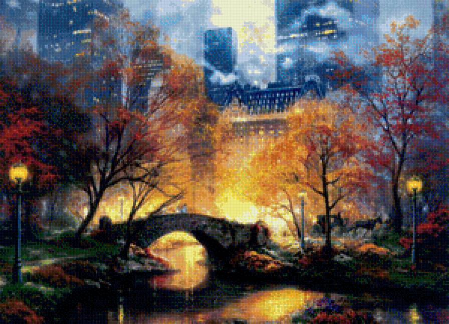 Ночной город - город, нью-йорк, пейзаж - предпросмотр