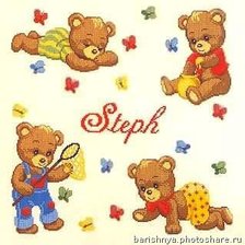 Схема вышивки «медвежата»