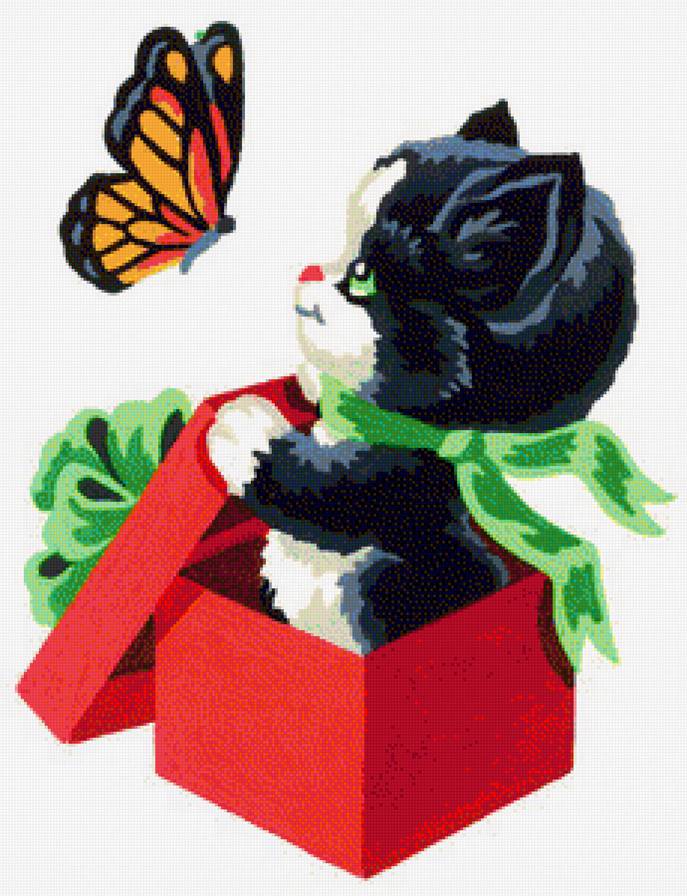 Котенок в коробке - предпросмотр