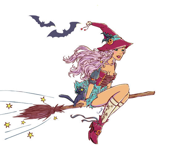 ведьмочка - метла, ведьма - оригинал