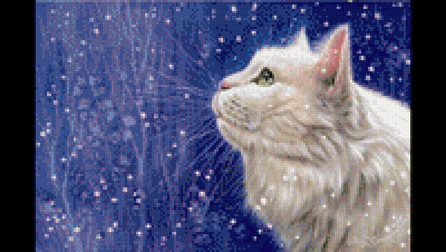 Снежный кот - снег, зима, кот - предпросмотр