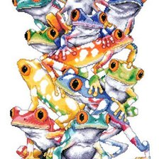 Схема вышивки «лягушата»