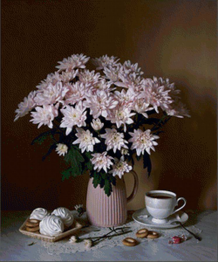 розовая хризантема - цветы, хризантема, натюрморт - предпросмотр