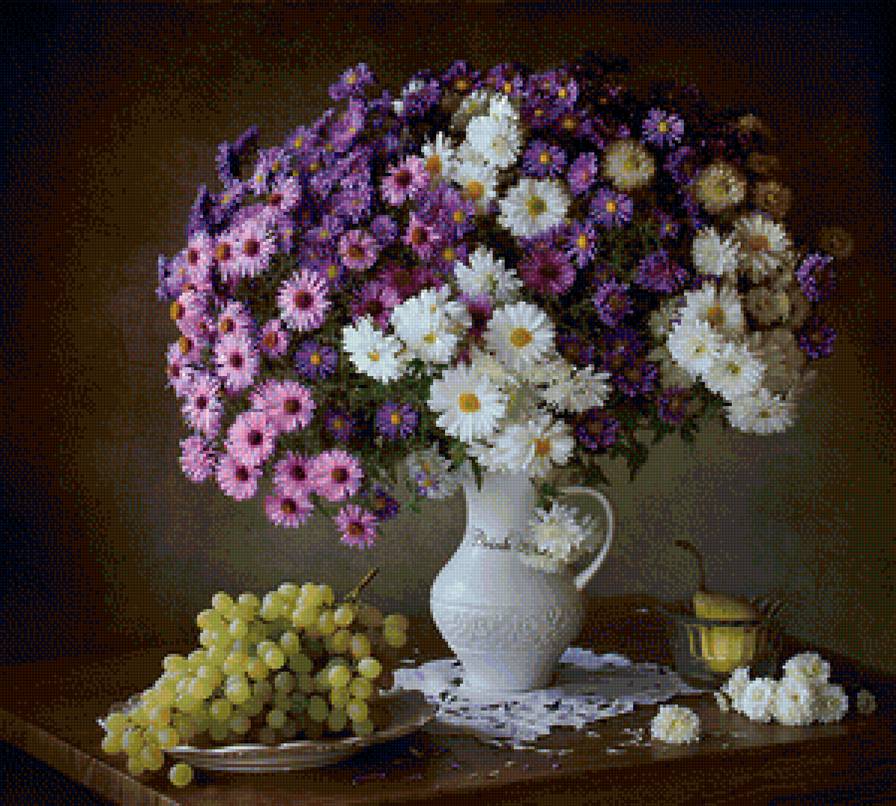 шикарные хризантемы - хризантема, цветы, натюрморт - предпросмотр