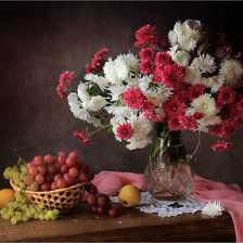 Схема вышивки «розовая хризантема»