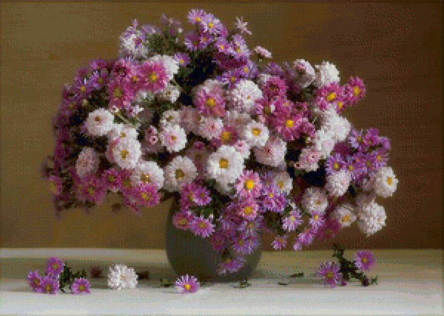 шикарные хризантемы - цветы, хризантема, натюрморт - предпросмотр