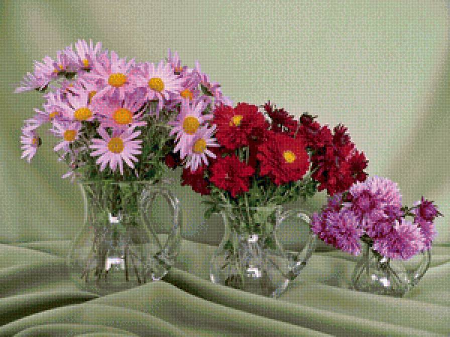 трио из хризантем - натюрморт, хризантема, цветы - предпросмотр